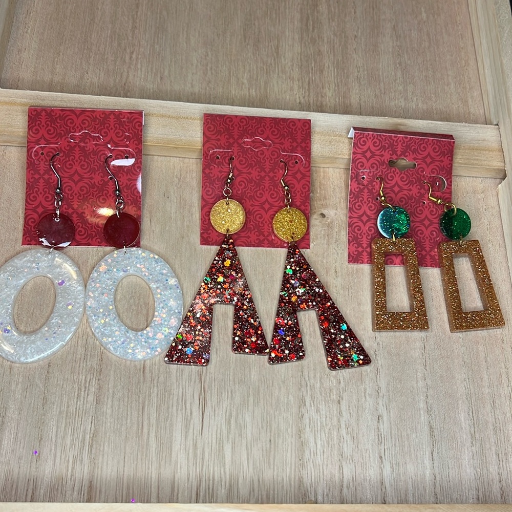 Set of 3 hand made dangles